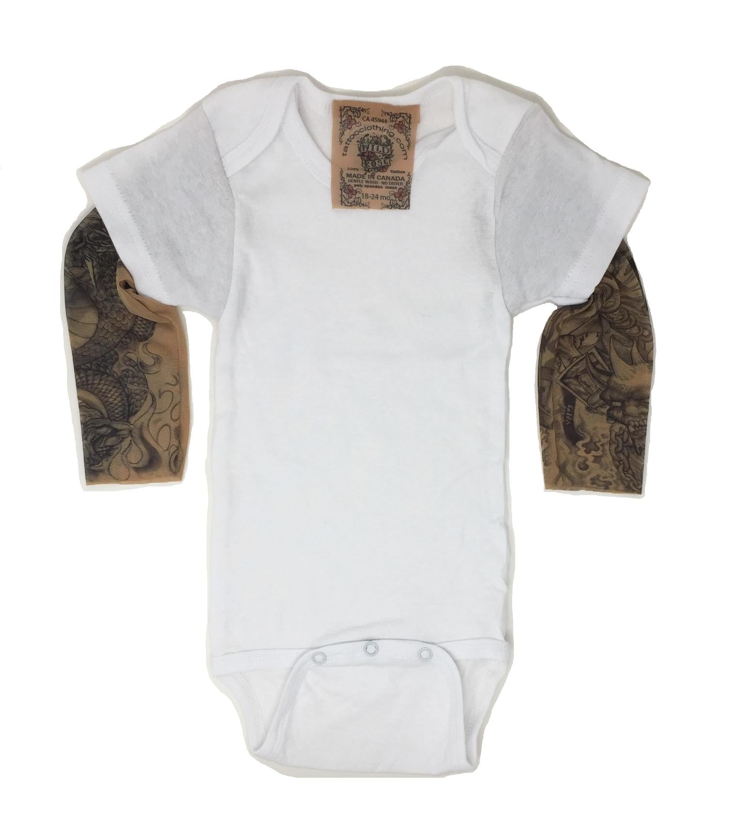 Grim Reaper Frankenstein Dragon Baby Tattoo Shirt (Bodysuit with Tattoo Sleeves)
