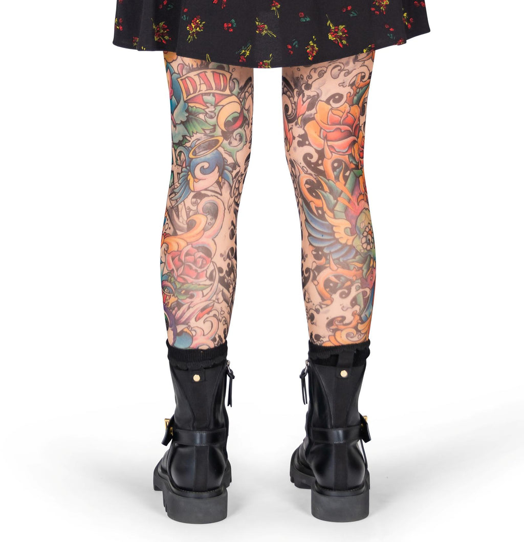 Black Salvation Tattoo Leggings - Salvation Art with Black Water