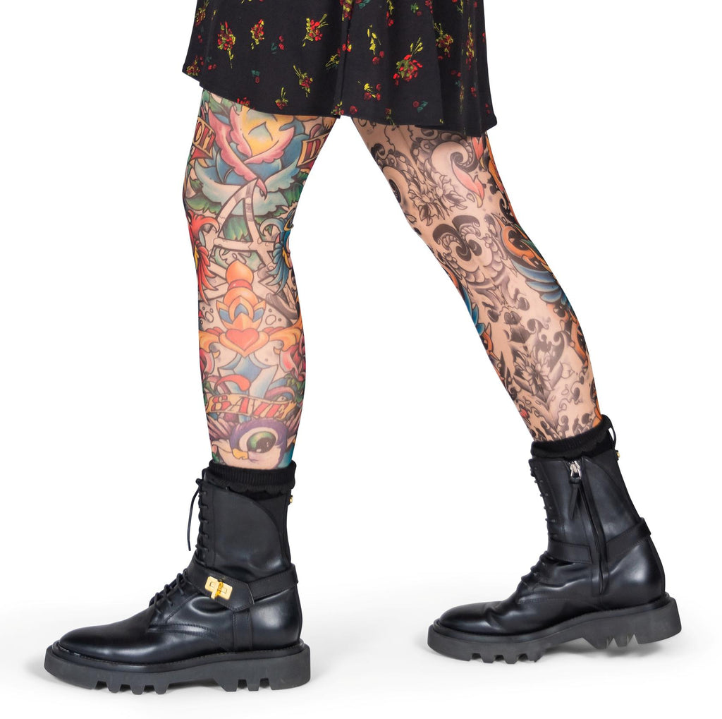Black Salvation Tattoo Leggings - Salvation Art with Black Water