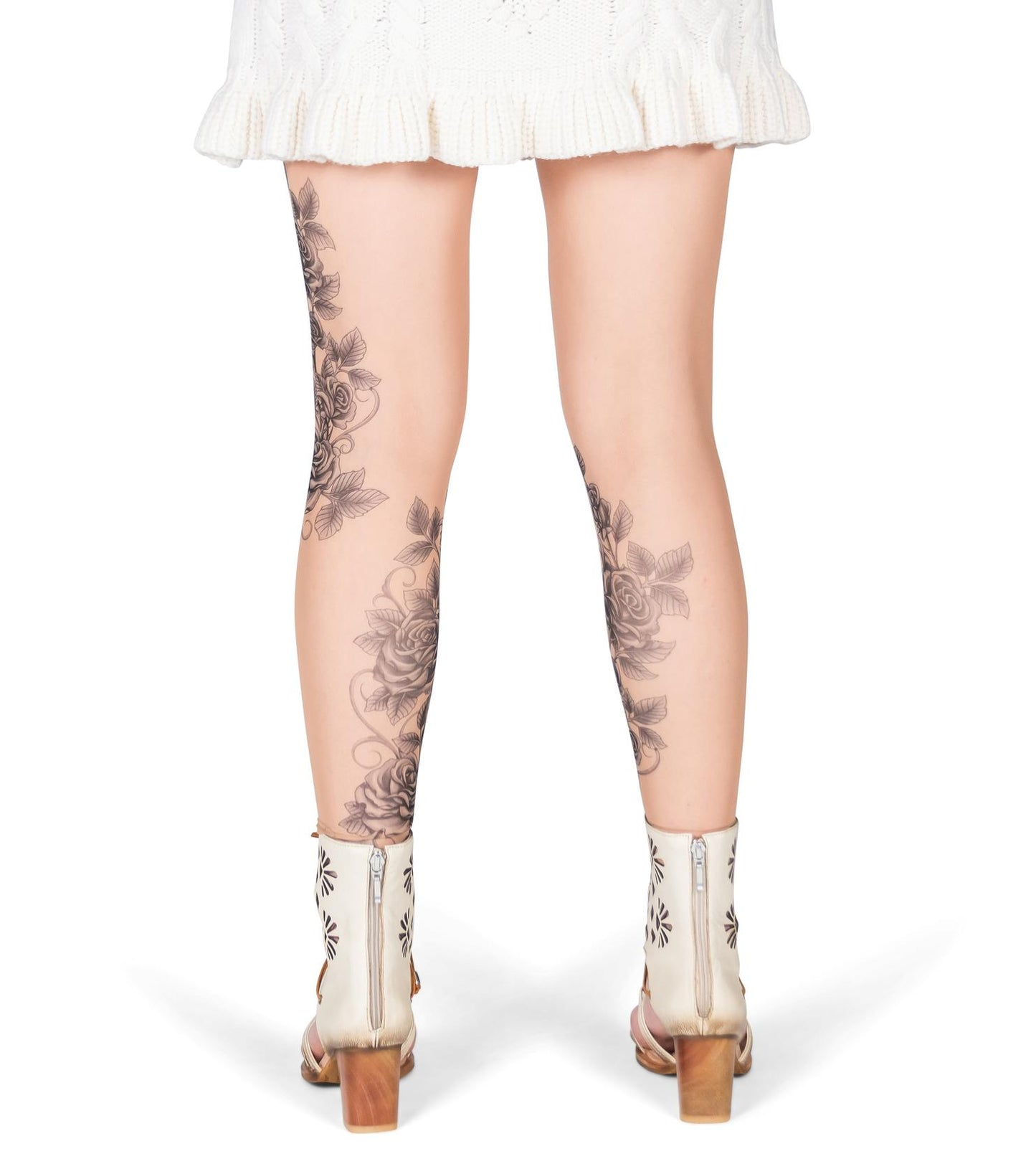 Grey Roses Tattoo Leggings