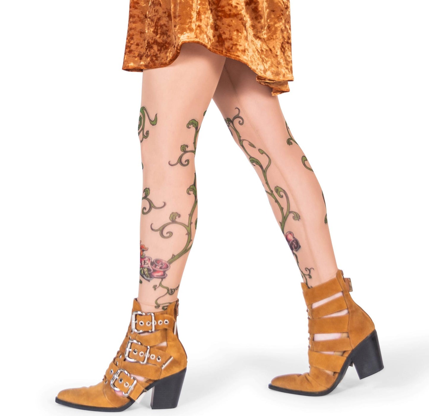 Wild Rose Signature Thorny Vine Red Rose Tattoo Leggings