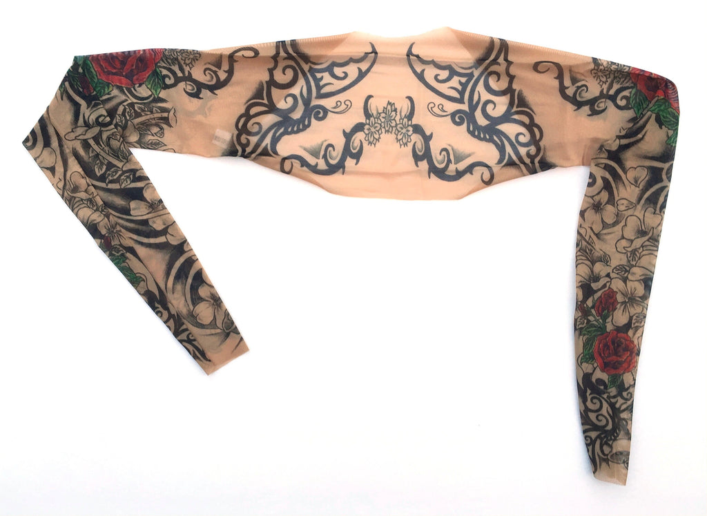 Flamenco Red Rose Tattoo Sleeve Shrug