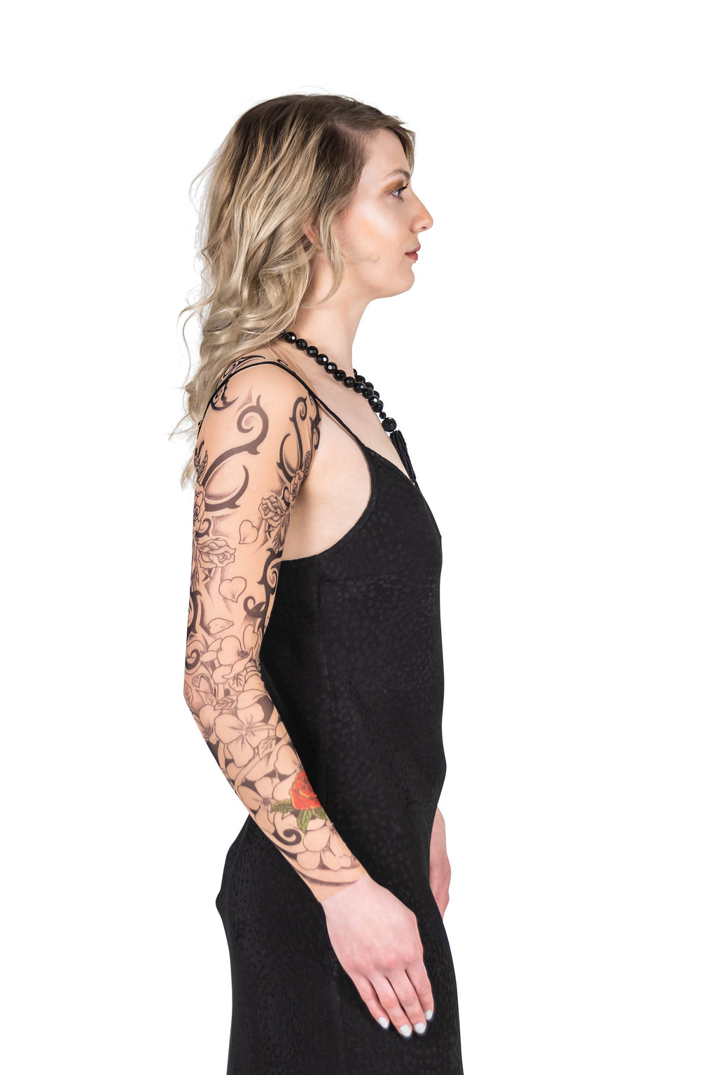 Flamenco Red Rose Tattoo Sleeve Shrug