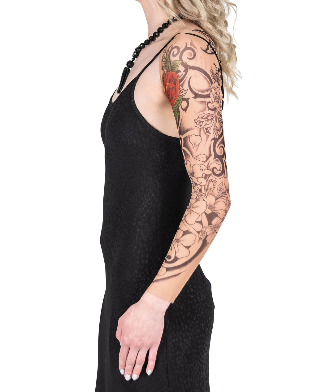 Flamenco Red Rose Tattoo Sleeve Shrug