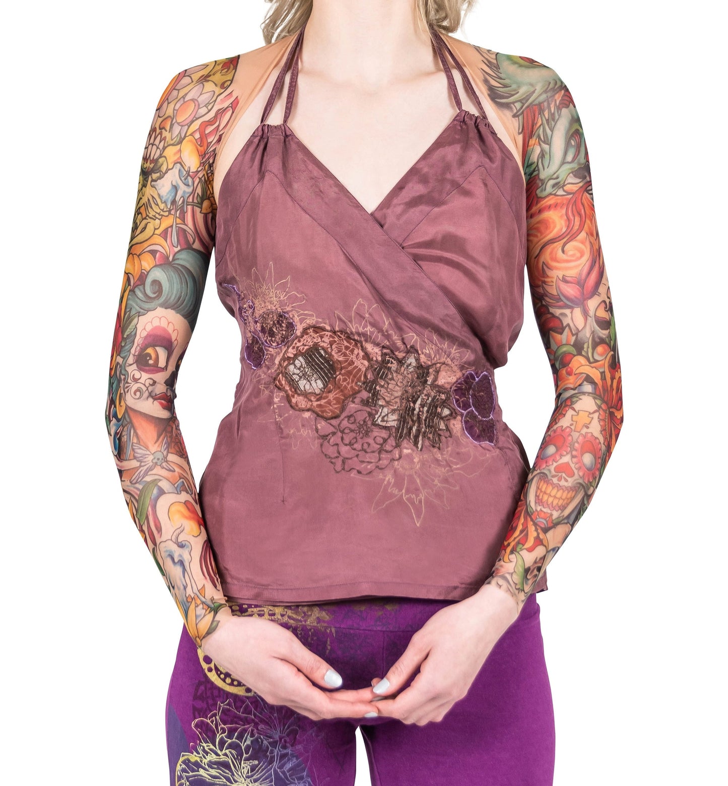 Sugar Skulls Day of the Dead Tattoo Shrug