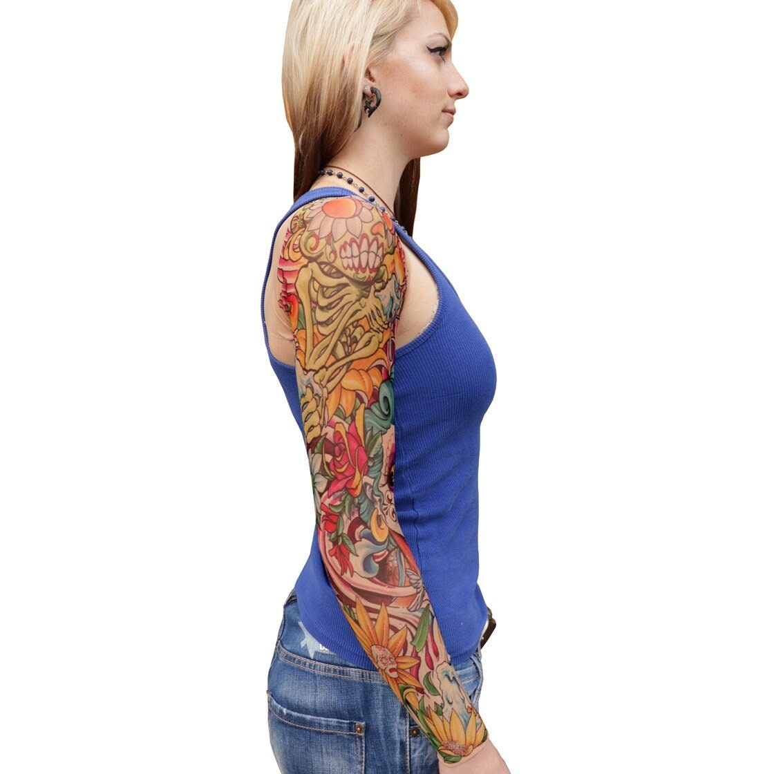 Sugar Skulls Day of the Dead Tattoo Shrug