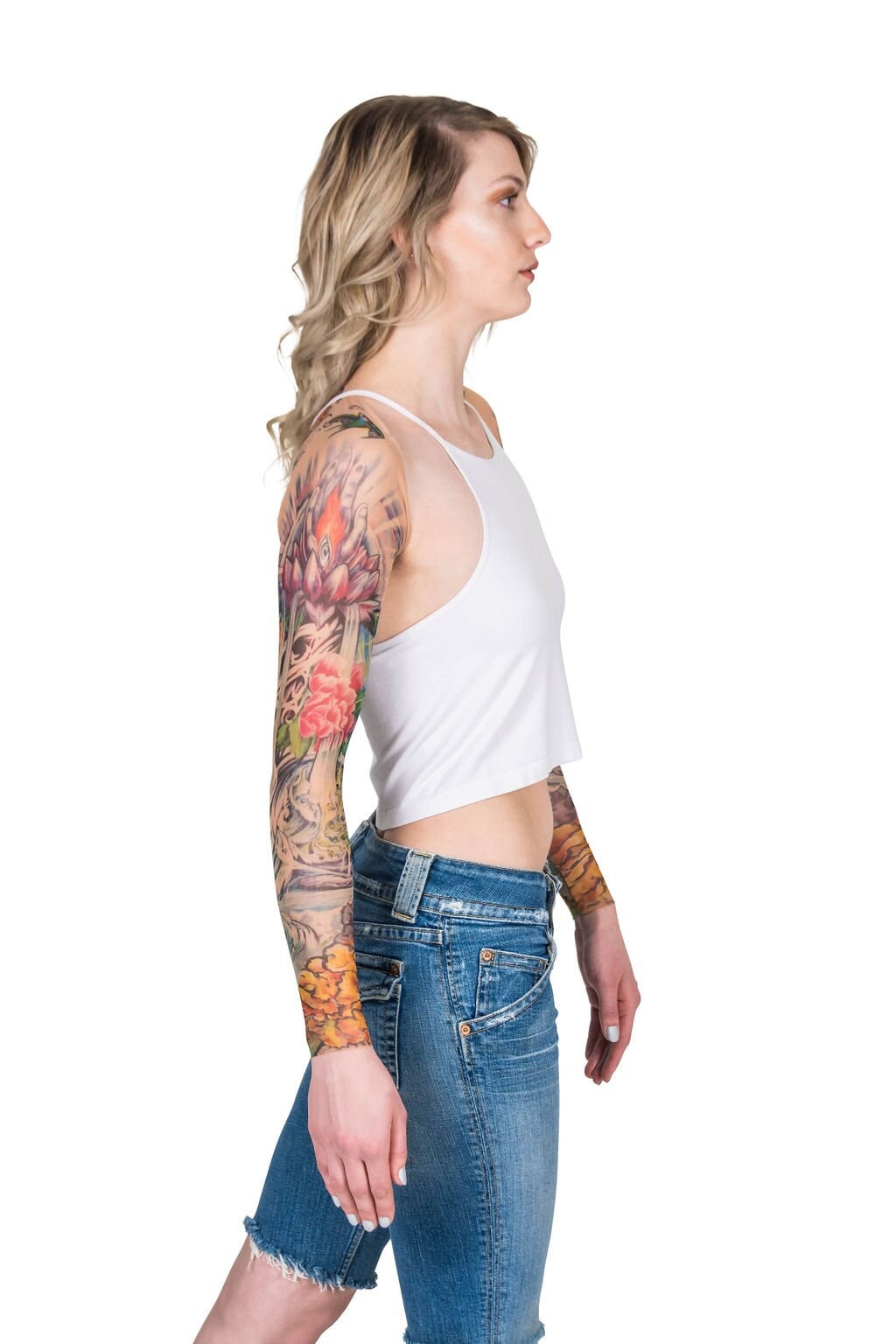 Zen Dragon and Hamsa Eye Tattoo Shrug