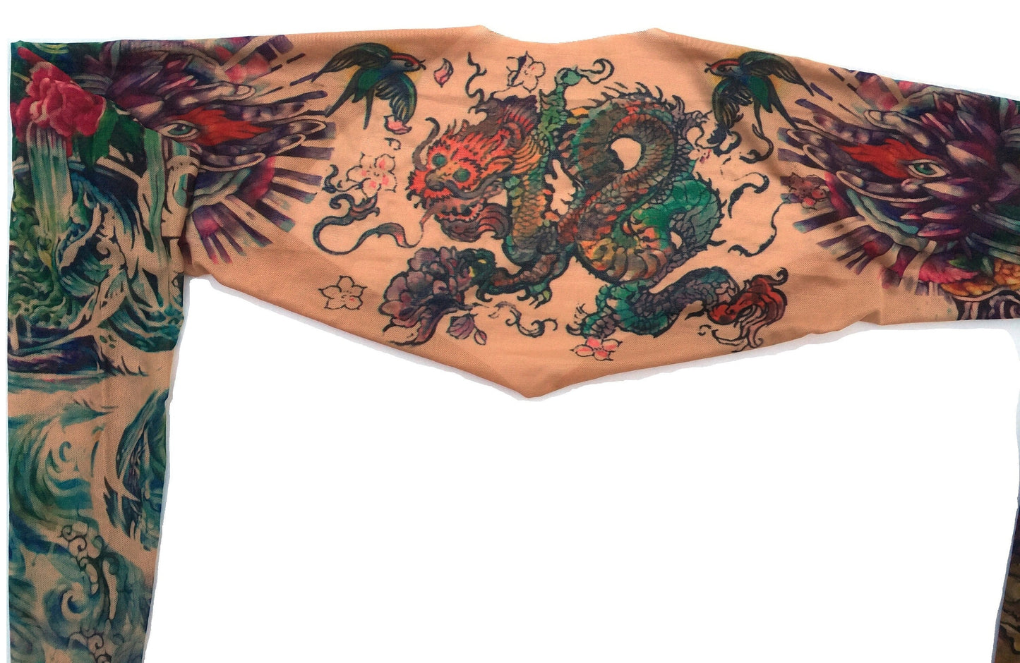 Zen Dragon and Hamsa Eye Tattoo Shrug