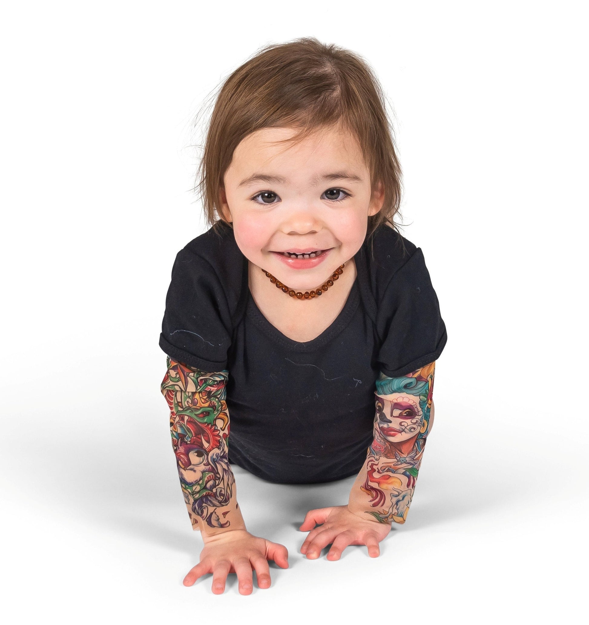 Sugar Skulls Sunflower Baby Tattoo Shirt (Bodysuit with Tattoo Sleeves)