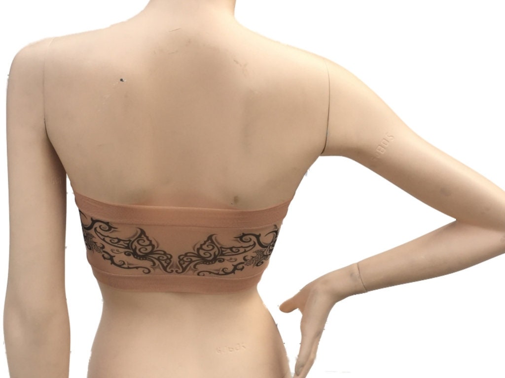 Flamenco Red Rose Tribal Tattoo Mesh Bandeau Top