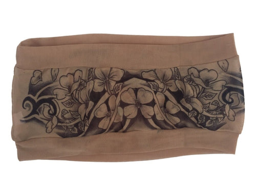 Black Roses Tribal Tattoo Mesh Bandeau Top