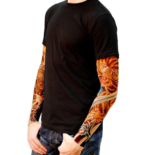 Mens Ikandy Flames Tiger Tattoo Shirt