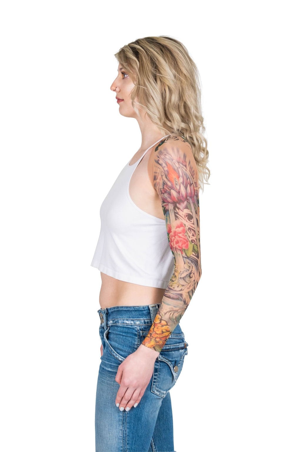 Zen Dragon and Hamsa Eye Tattoo Shrug