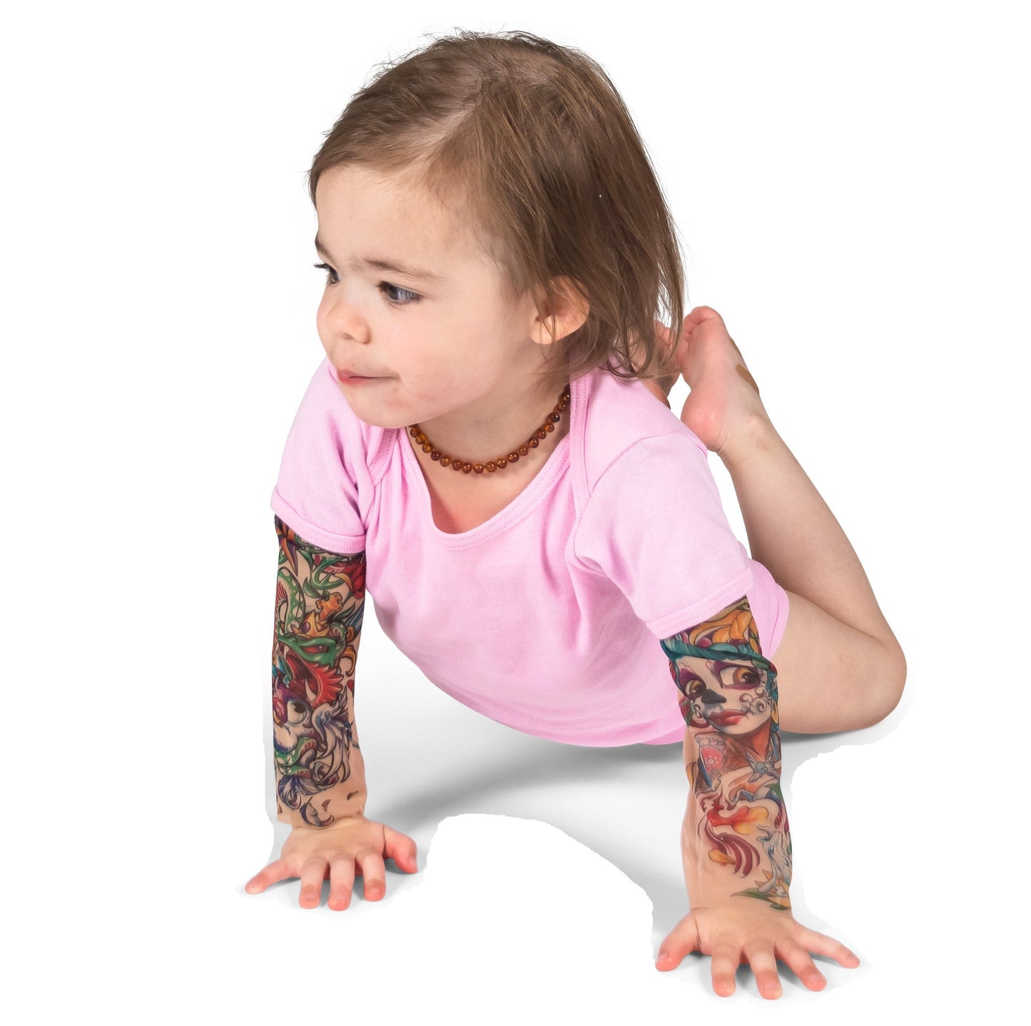 Sugar Skulls Sunflower Baby Tattoo Shirt (Bodysuit with Tattoo Sleeves)