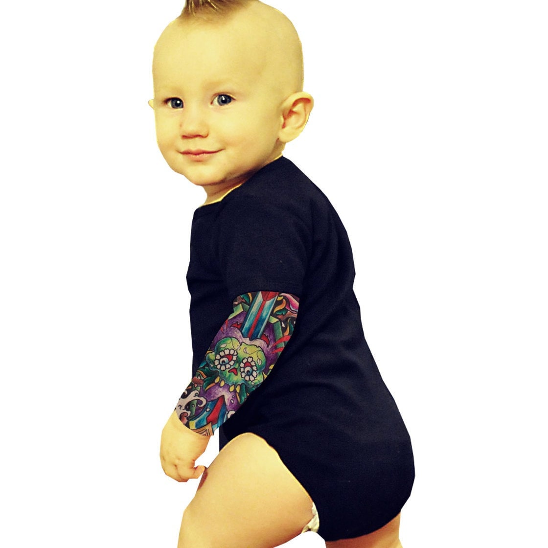 Salvation (Mom Dad Save Me Tatts) Baby Tattoo Sleeve Shirt Bodysuit