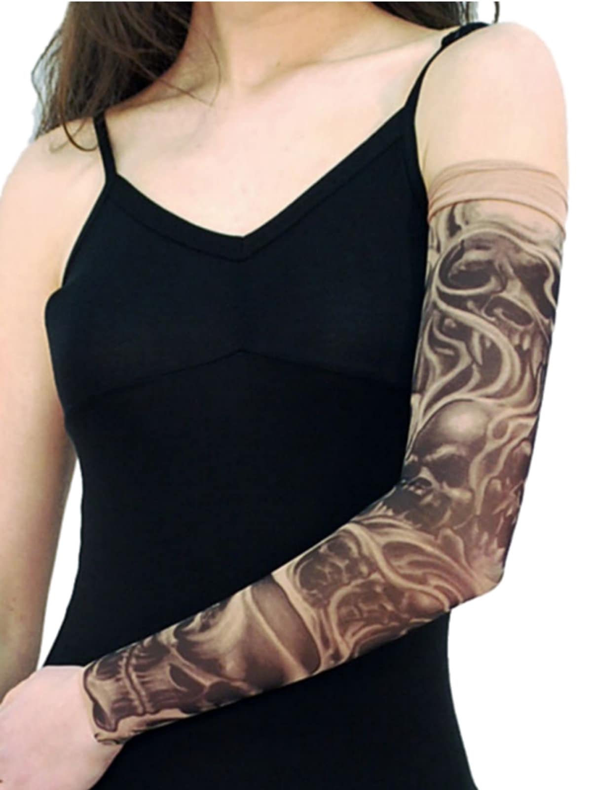 Demonica Skulls Tattoo Mesh Sleeve