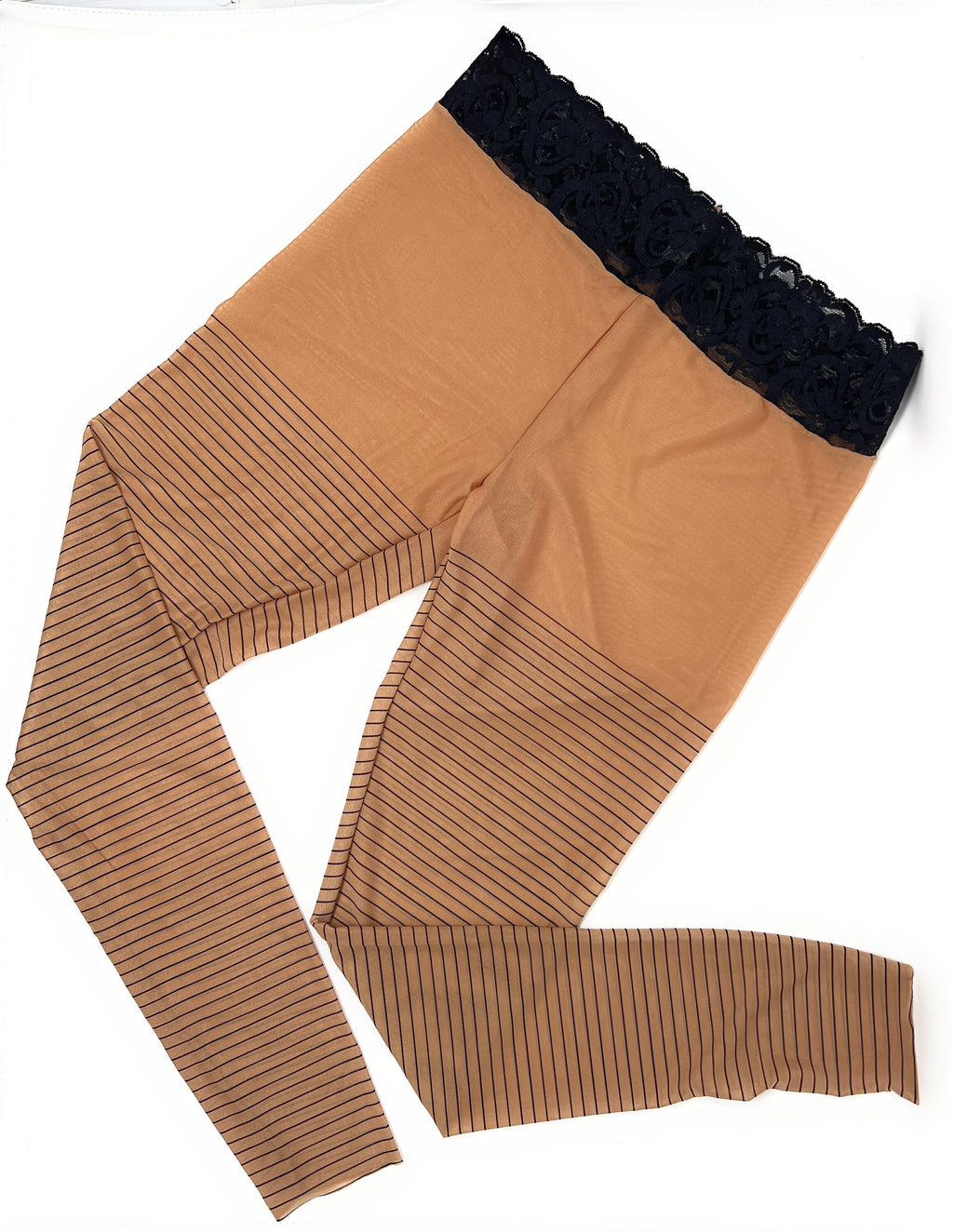 Horizontal Thin Black Stripes Tattoo Leggings