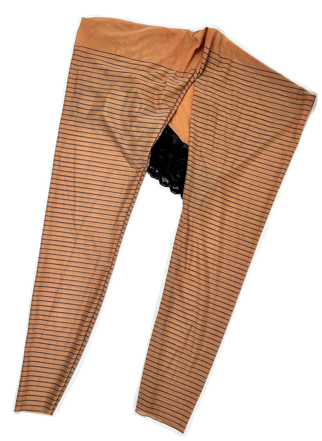 Horizontal Thin Black Stripes Tattoo Leggings