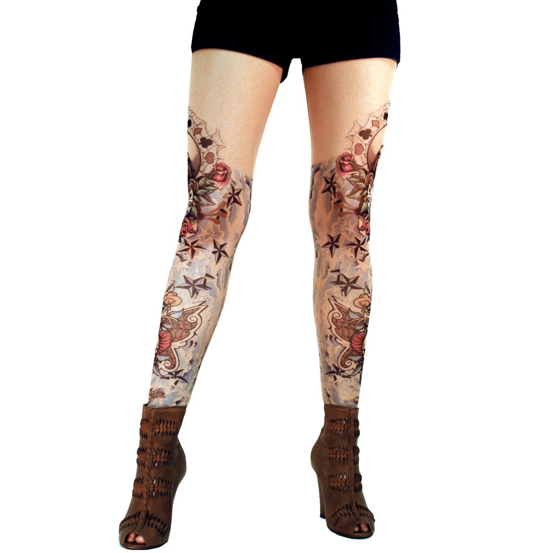 Whoa Cowgirl Horsehoe Snake Star Tattoo Leggings