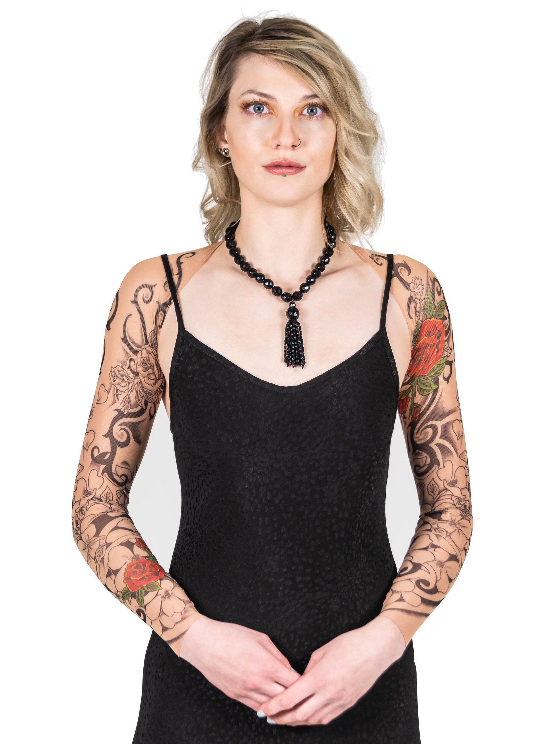 Flamenco Red Rose Tattoo Sleeve Shrug