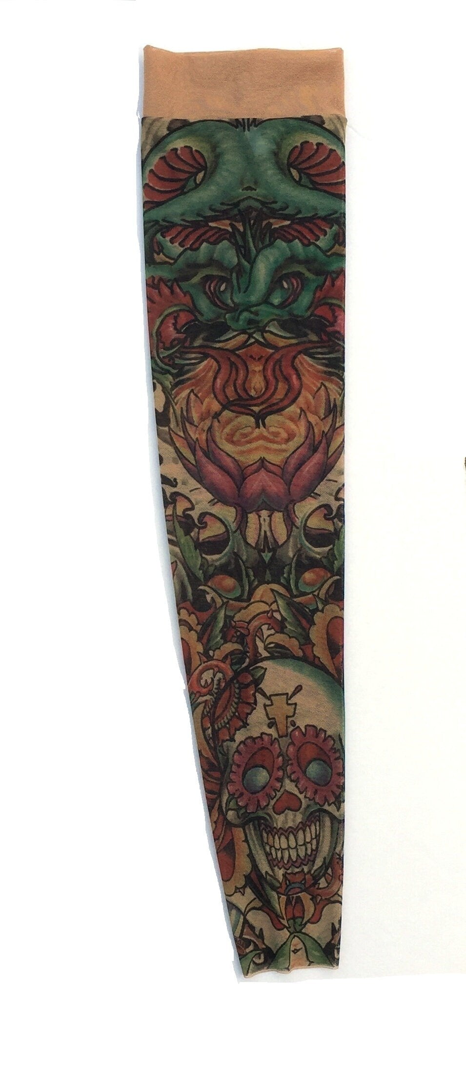 Sugar Skulls Dragon Roses Single Tattoo Sleeve