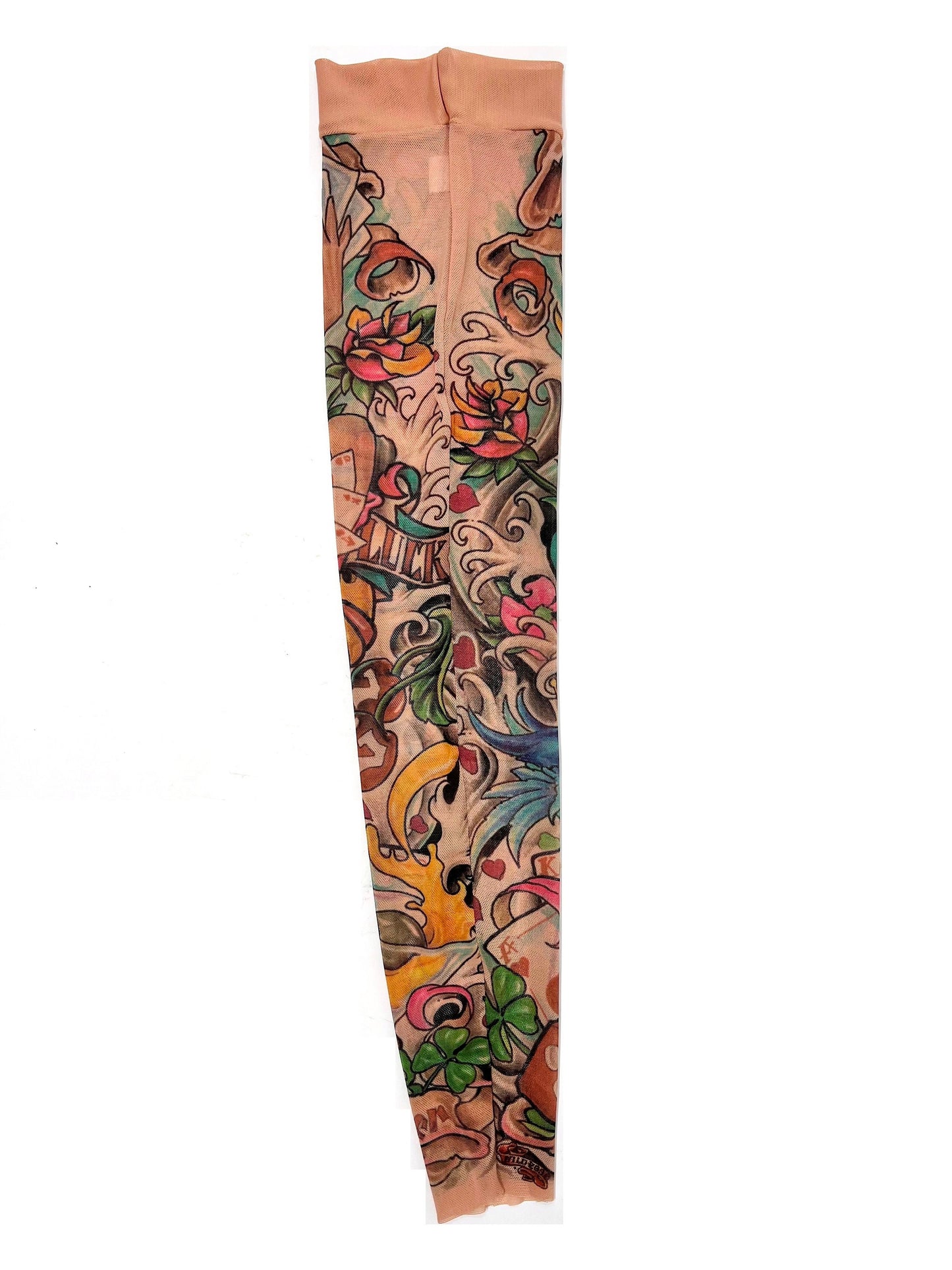 Lady Luck Gambler Horseshoe Poker Cobra Single Tattoo Sleeve