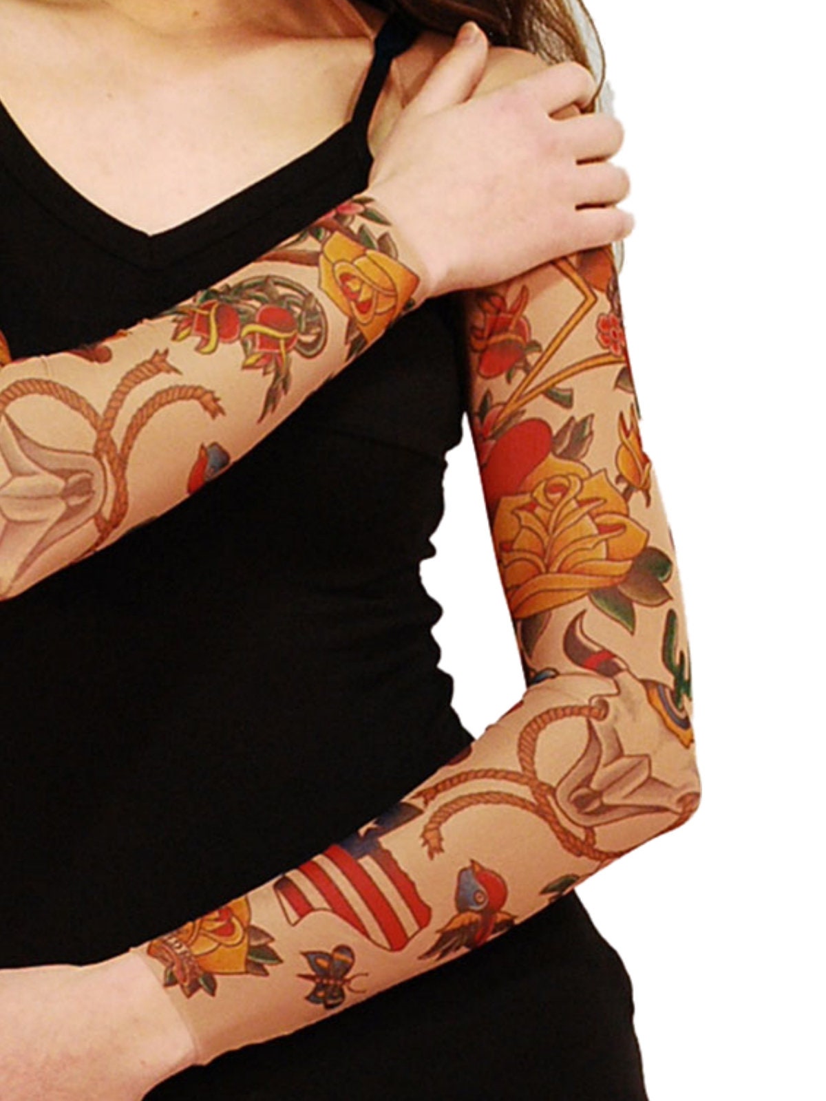 Vintage Yellow Rose Single Tattoo Sleeve