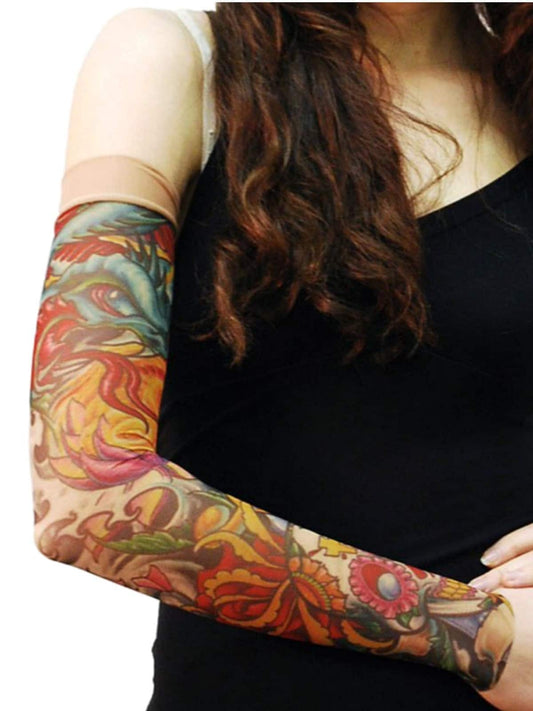 Sugar Skulls Dragon Roses Single Tattoo Sleeve